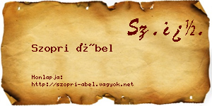 Szopri Ábel névjegykártya